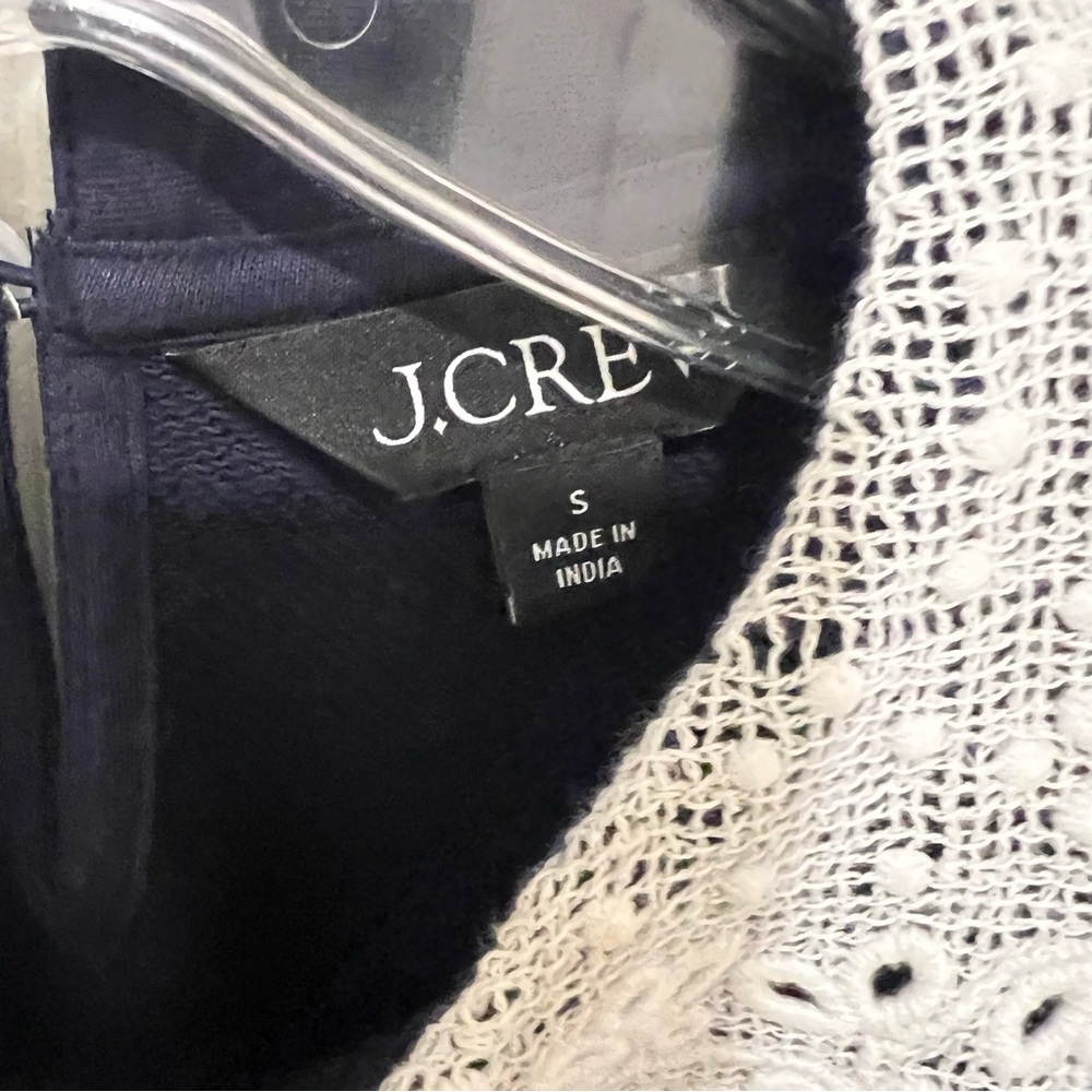 J. Crew Navy Top with White Lace Collar - Picture 4 of 7